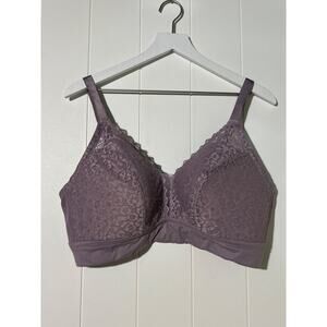 Auden Bra Womens 2X Lace Full Coverage Lace Lavender Purple